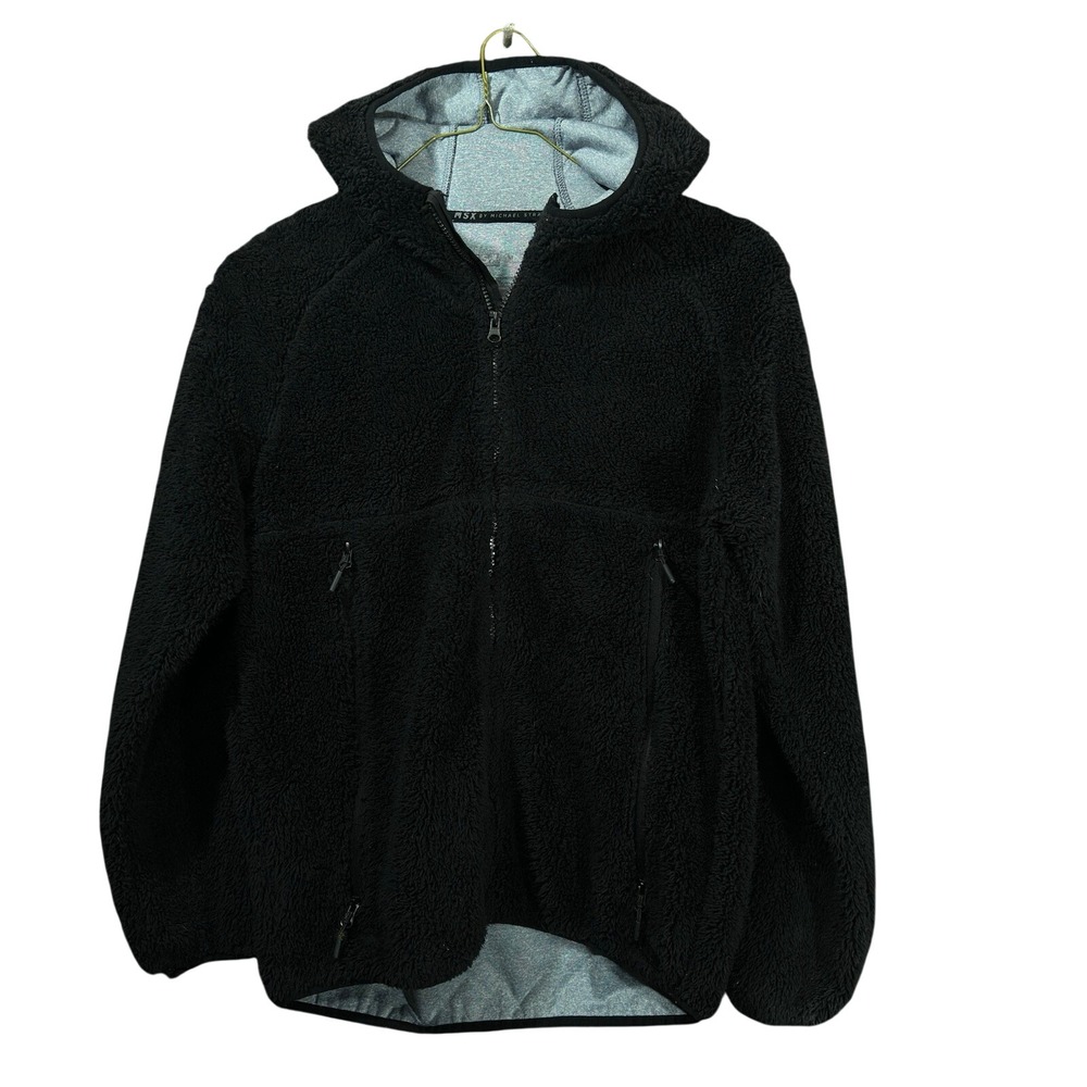 MSX by Michael Strahan Mens Hoodie Jacket Size M Faux‎ Fur Sherpa Full Zip Soft